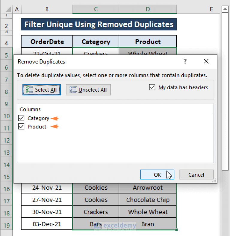 How to Filter Unique Values in Excel (8 Easy Ways) ExcelDemy