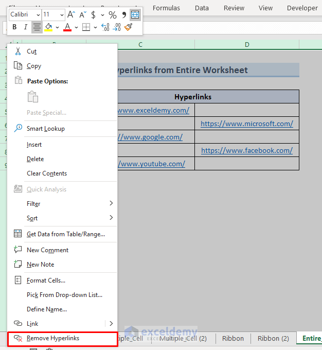 How to Remove Hyperlink from Excel (7 Methods) ExcelDemy