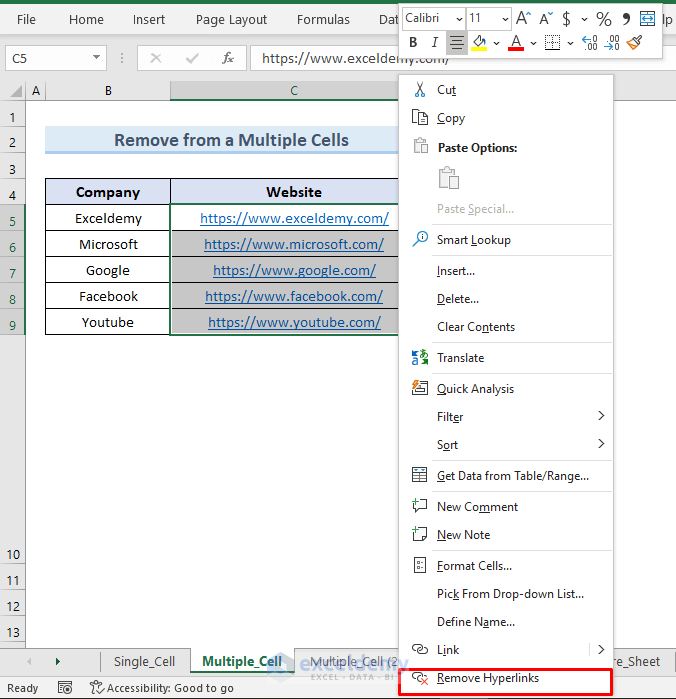 How to Remove Hyperlink from Excel (7 Methods) ExcelDemy