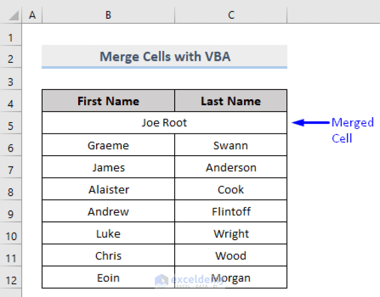 VBA to Merge Cells in Excel (9 Methods) ExcelDemy