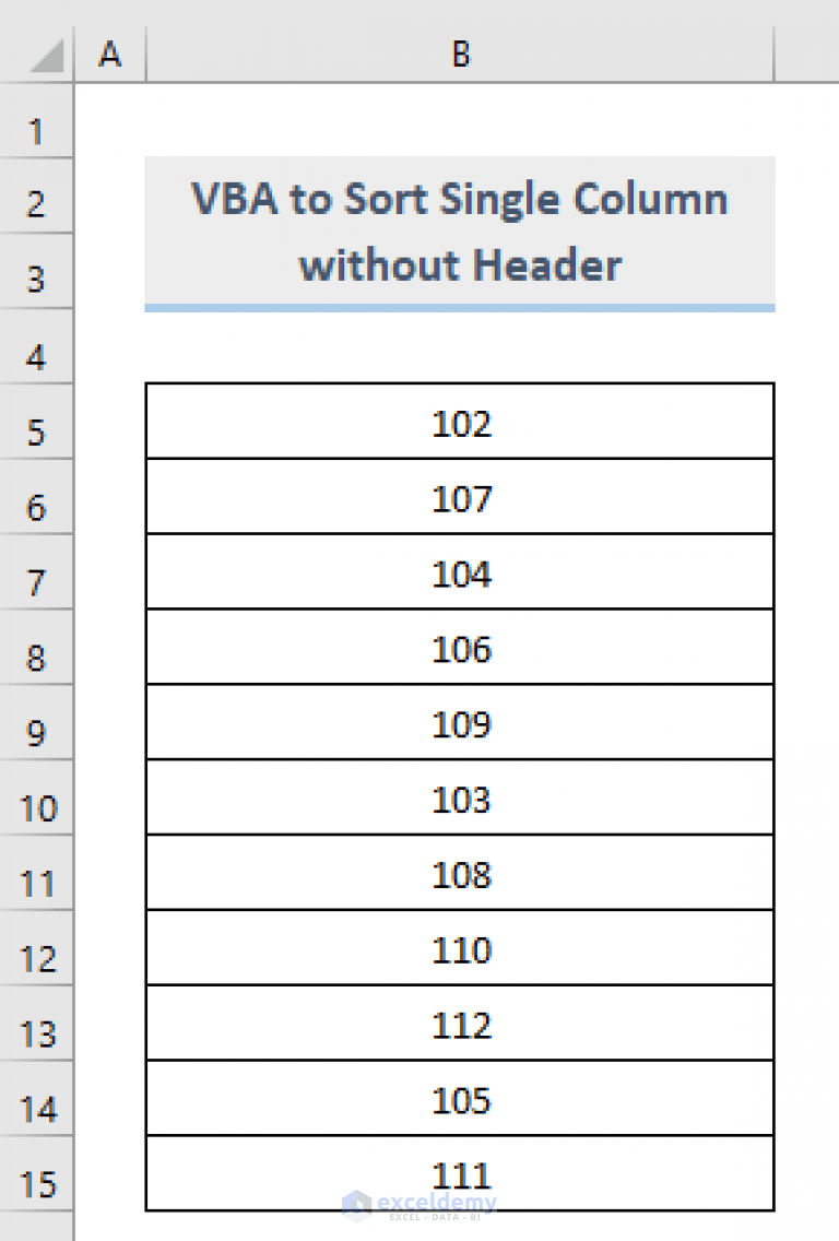 VBA to Sort Column in Excel (4 Methods) ExcelDemy