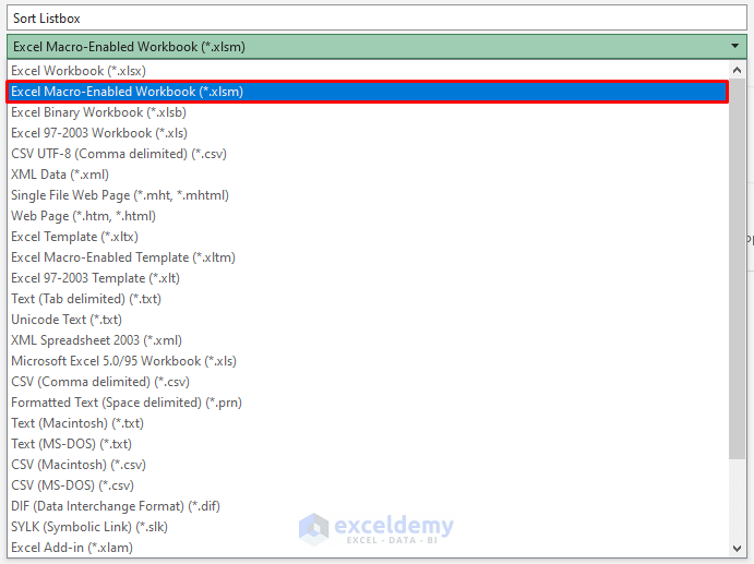 How to Sort a ListBox with VBA in Excel (A Complete Guide) ExcelDemy