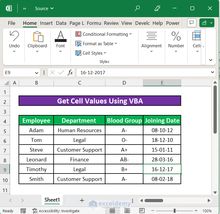 Excel VBA Getting the Cell Value from Another Workbook without Opening