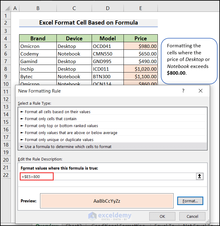 Excel Format Cell Based on Formula (13 Useful Examples)