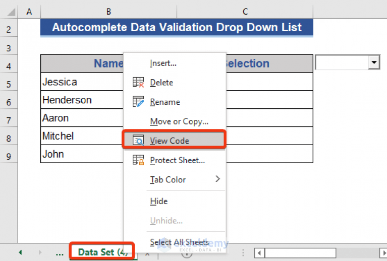 Data Validation Drop Down List in Excel (2 Methods)