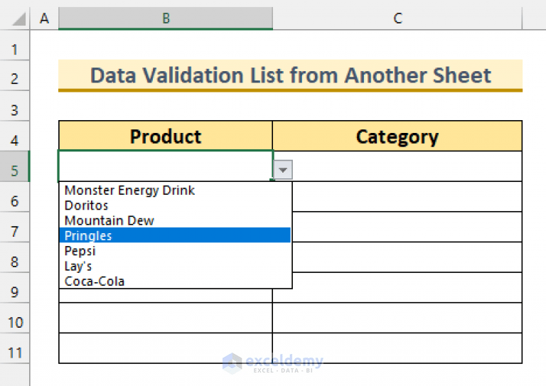 How to Use Data Validation List from Another Sheet (6 Methods)