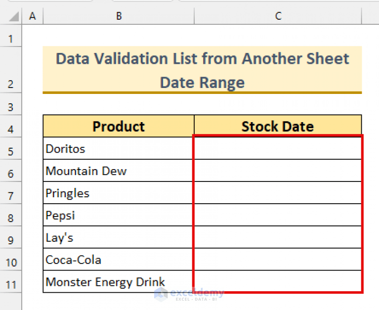 How to Use Data Validation List from Another Sheet (6 Methods)