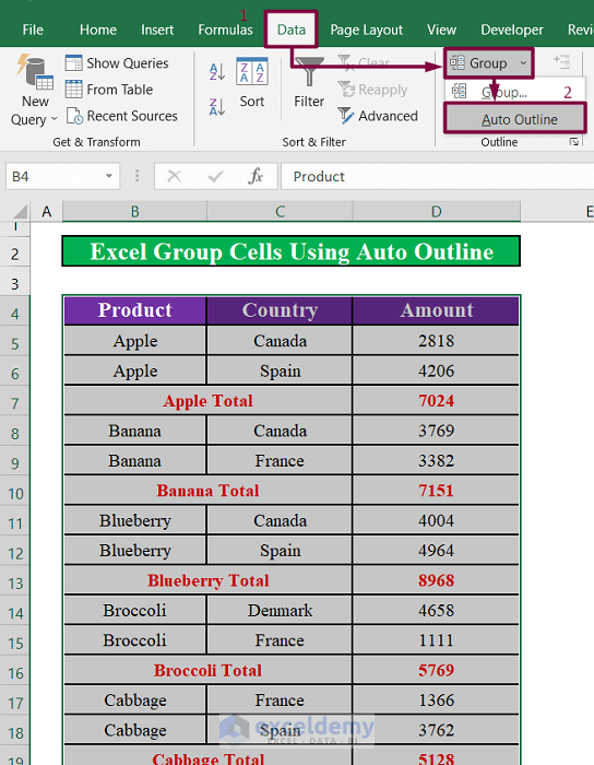 How to Group Cells with Same Value in Excel (3 Methods) ExcelDemy
