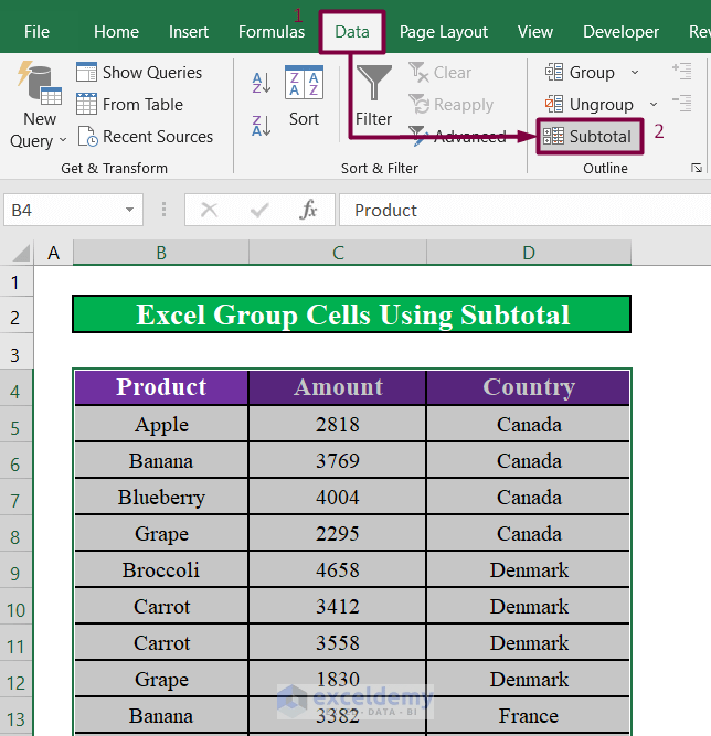 How to Group Cells with Same Value in Excel (3 Methods) ExcelDemy