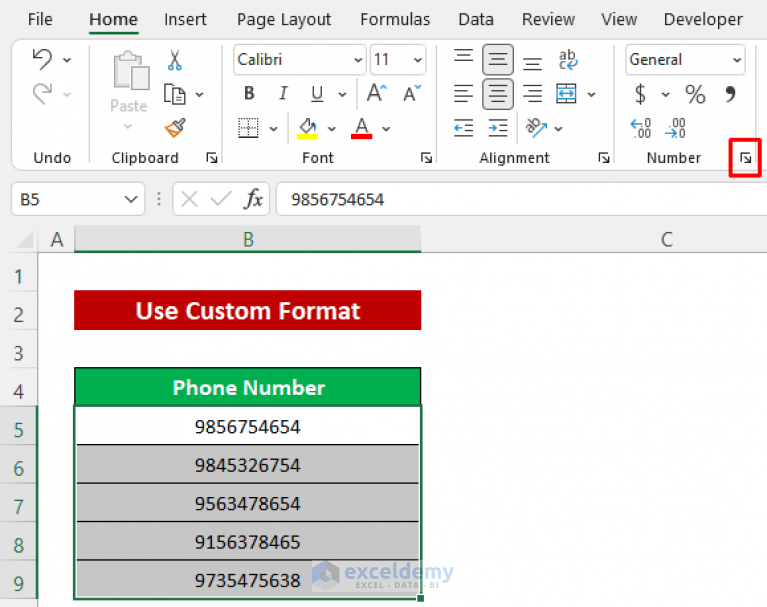 [Solved!] Excel Phone Number Format Not Working (4 Solutions)