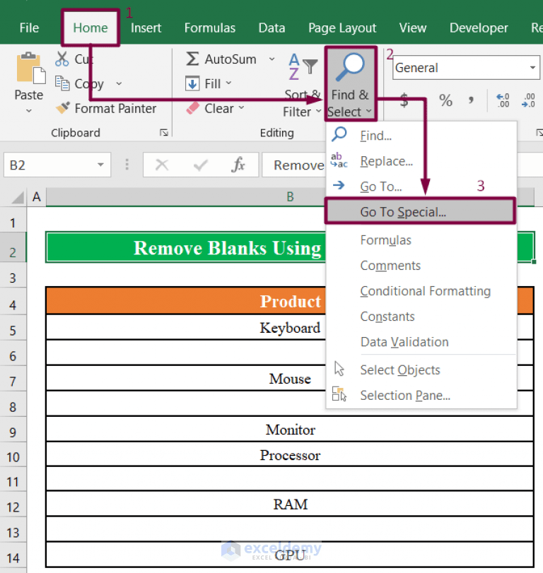How to Remove Blanks from List Using Formula in Excel (4 Methods)