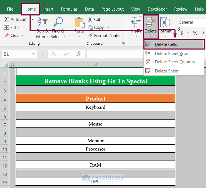 How to Remove Blanks from List Using Formula in Excel (4 Methods)
