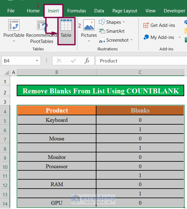 Excel Remove Blanks From List Catalog Library
