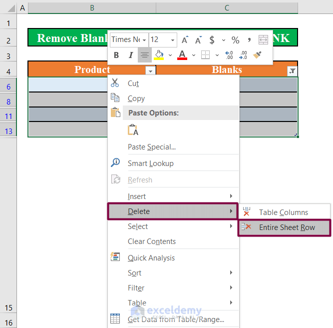 How to Remove Blanks from List Using Formula in Excel (4 Methods)
