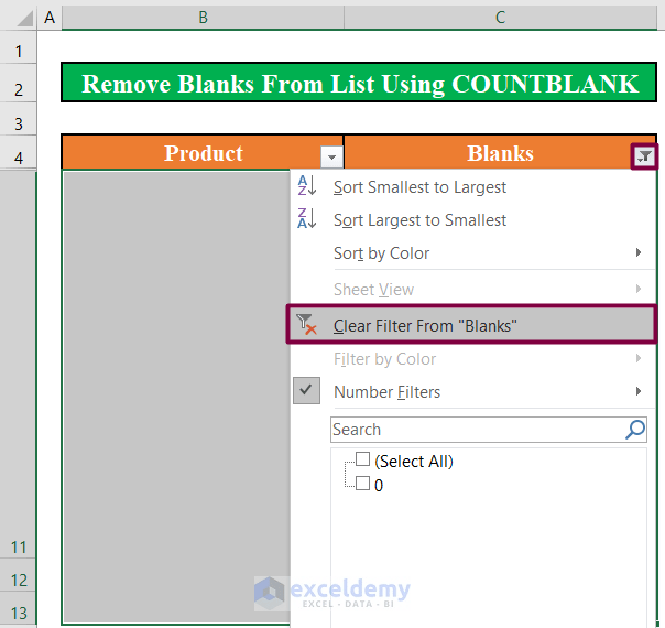How to Remove Blanks from List Using Formula in Excel (4 Methods)