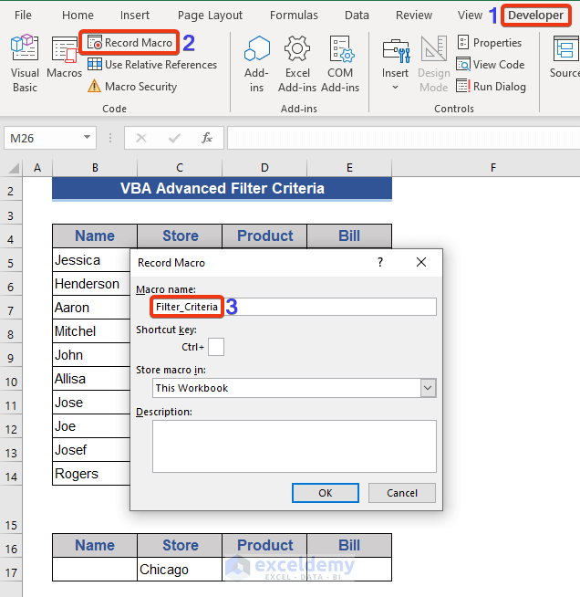 How to use Excel VBA with an Advanced Filter 6 Examples