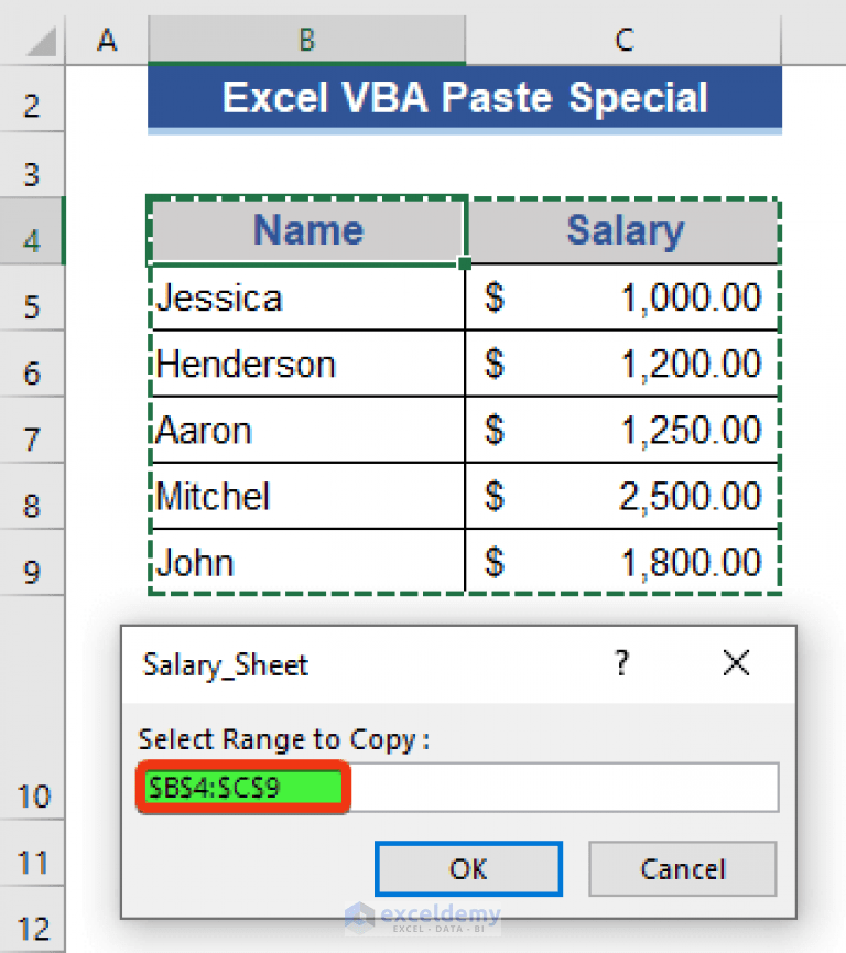 VBA Paste Special to Copy Values and Formats in Excel (9 Examples)