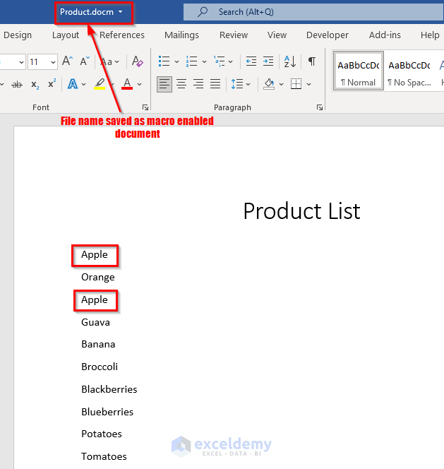 How to Find and Replace Text in Word Document Using Excel VBA (5