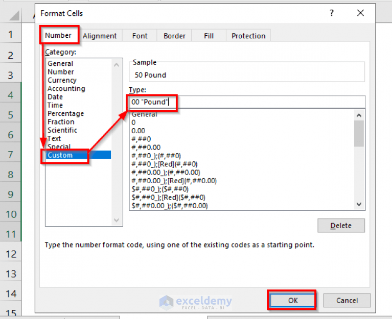 How to Add Text after Number with Custom Format in Excel (4 Ways)