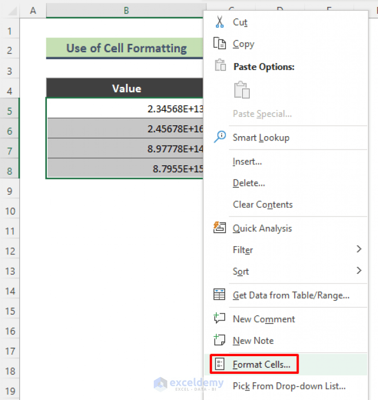 How to Convert Exponential Value to Exact Number in Excel (7 Methods)