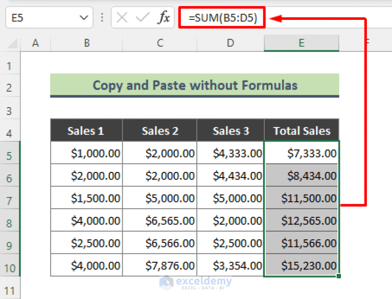 How to Copy and Paste in Excel without Formulas (7 Easy Tricks)