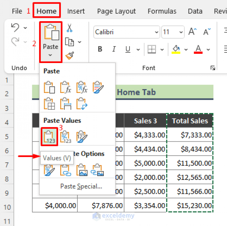 How to Copy and Paste in Excel without Formulas (7 Easy Tricks)