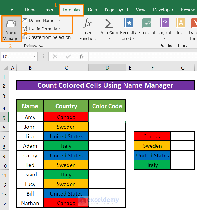 How to Count Colored Cells In Excel Without Using VBA 3 Methods
