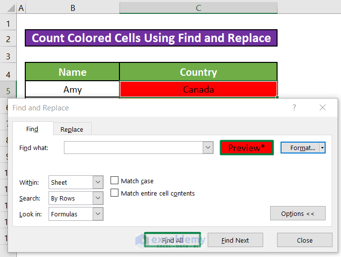 How to Count Colored Cells In Excel Without Using VBA 3 Methods
