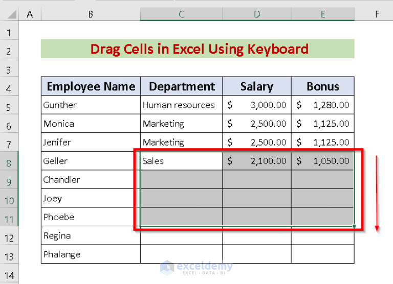 How to Drag Cells in Excel Using Keyboard (5 Smooth Ways) ExcelDemy