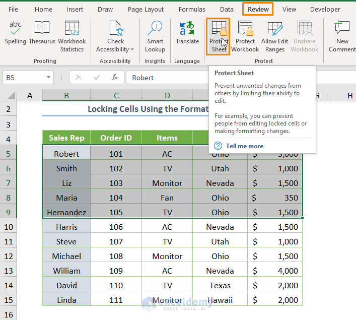 How to Lock Multiple Cells in Excel 6 Methods ExcelDemy