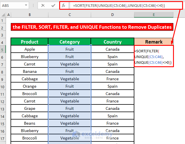 How to Remove Duplicates from a Drop Down List in Excel (4 Methods)