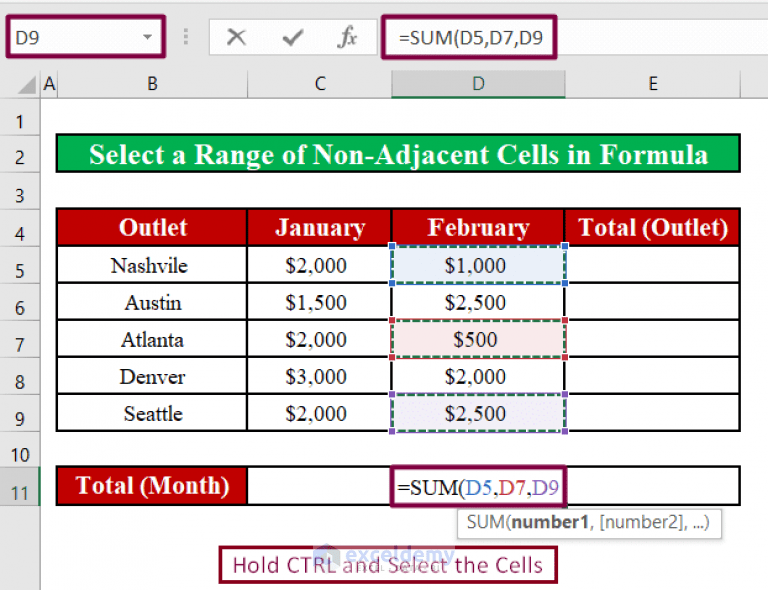 How to Select a Range of Cells in Excel Formula (4 Methods) ExcelDemy