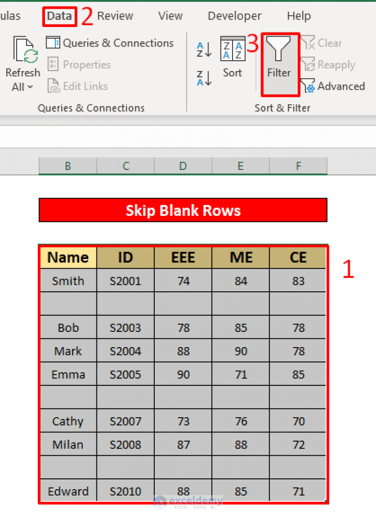 How to Skip Blank Rows Using Formula in Excel (8 Methods)