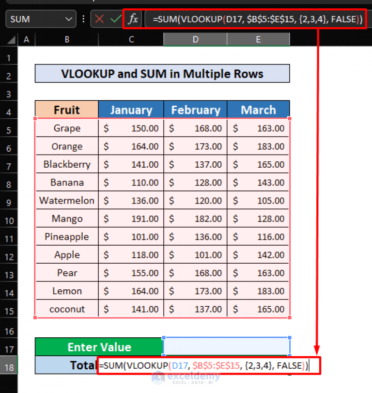 How to Perform VLOOKUP with Multiple Rows in Excel (5 Methods)