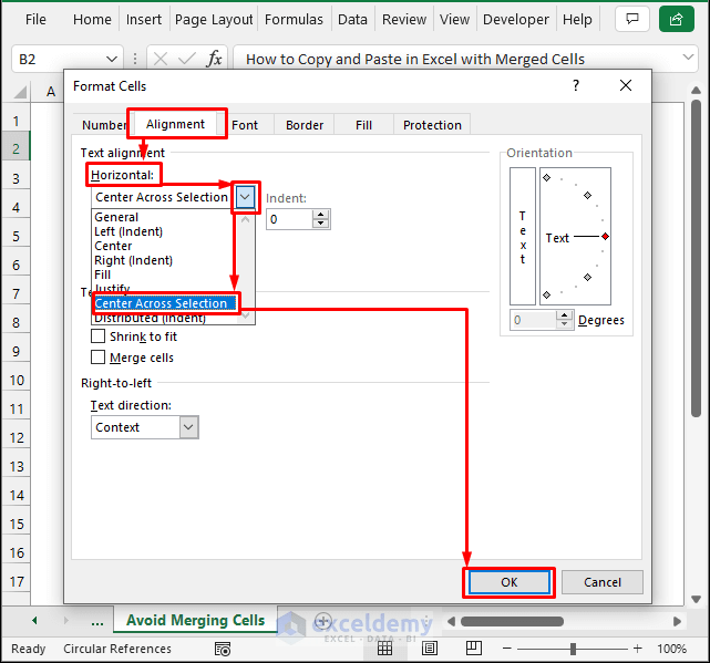 How to Copy and Paste in Excel with Merged Cells (2 Methods)
