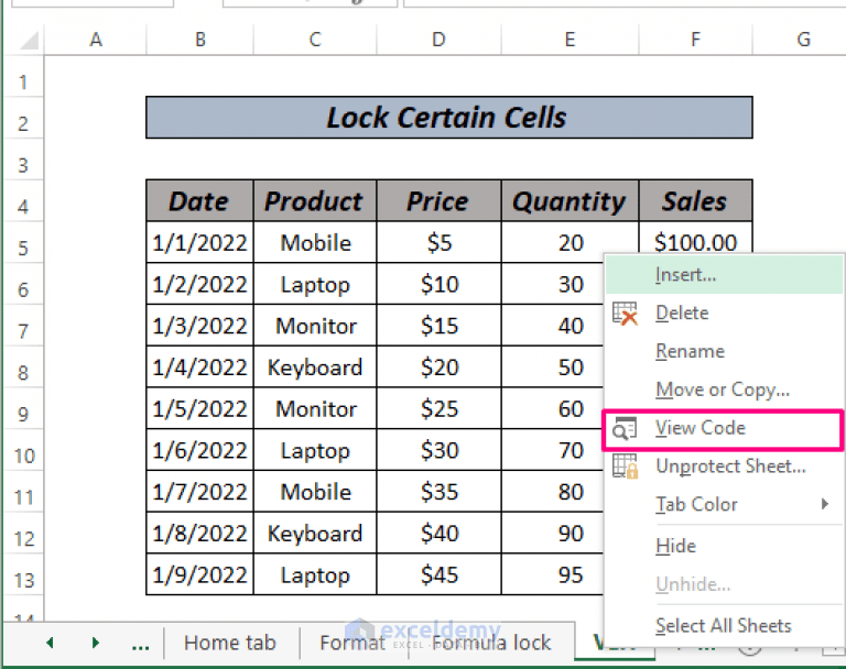 How to Lock Certain Cells in Excel (4 Methods) ExcelDemy