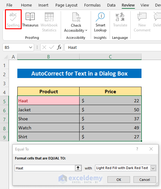 [Fixed!] Spell Check Is Not Working in Excel (4 Solutions) ExcelDemy