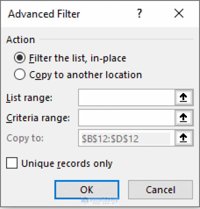 How to Use Advanced Filter to Copy Data to Another Sheet in Excel