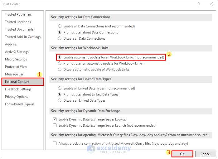 How to Fix If Excel Automatic Update of Links Has Been Disabled ExcelDemy