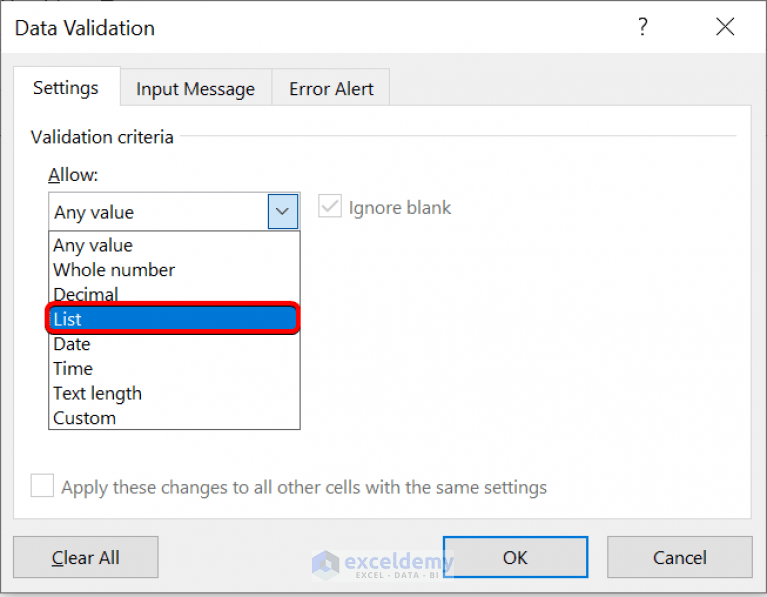 How to Create Excel Drop Down List for Data Validation (8 Ways)