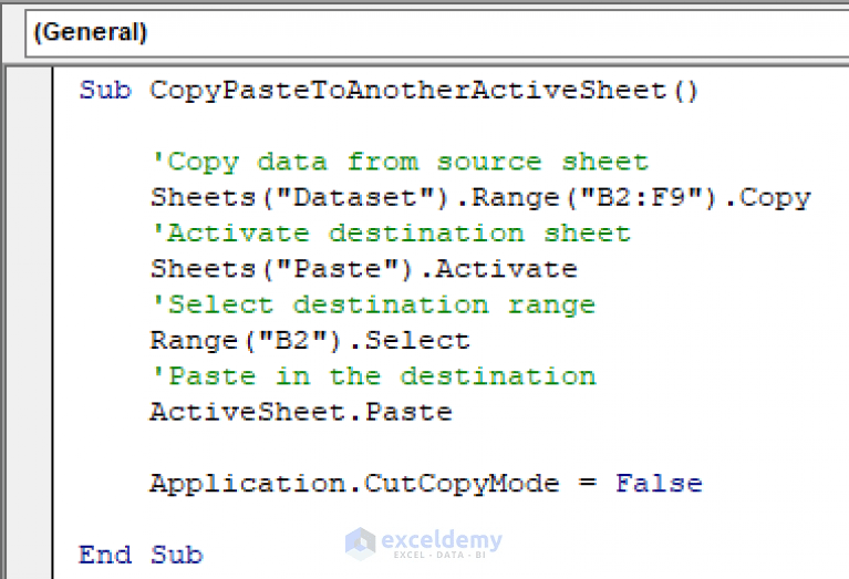 Macro to Copy and Paste from One Worksheet to Another (15 Methods)