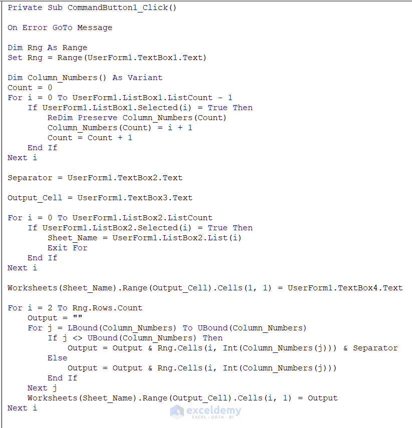 How to Concatenate Strings and Variables in Excel VBA (3 Examples)
