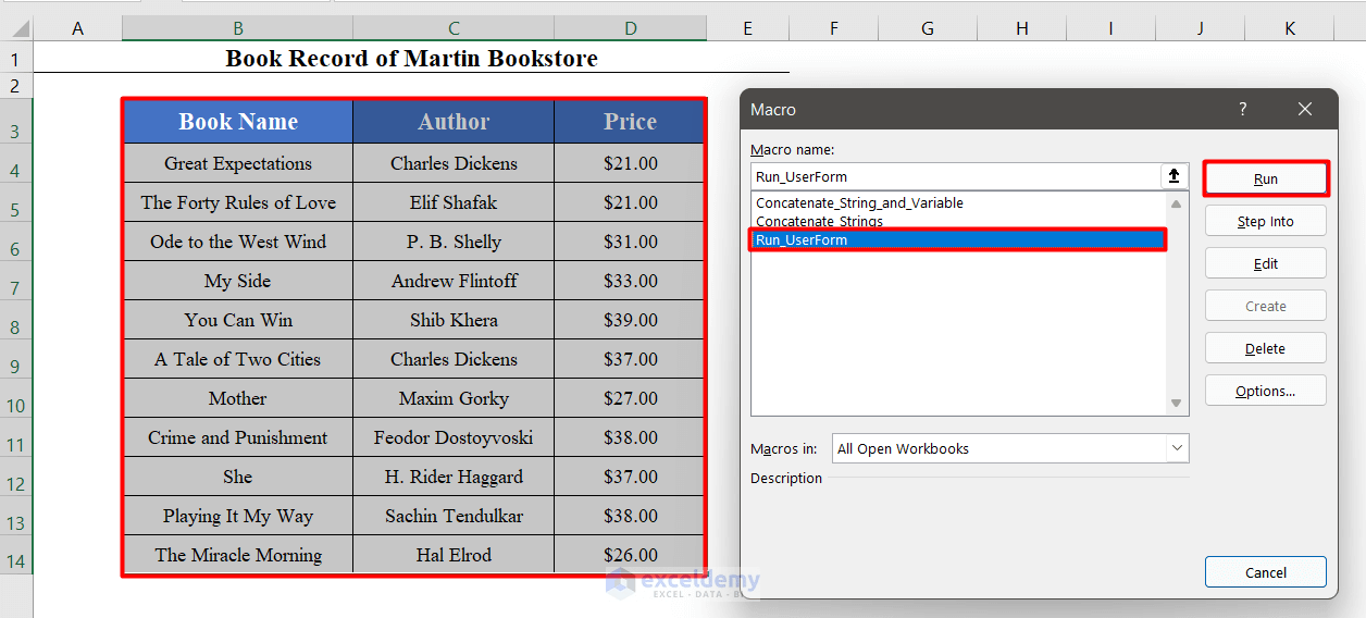 How to Concatenate Strings and Variables in Excel VBA (3 Examples)