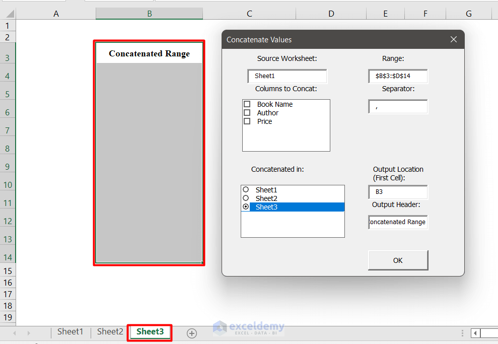 How to Concatenate Strings and Variables in Excel VBA (3 Examples)