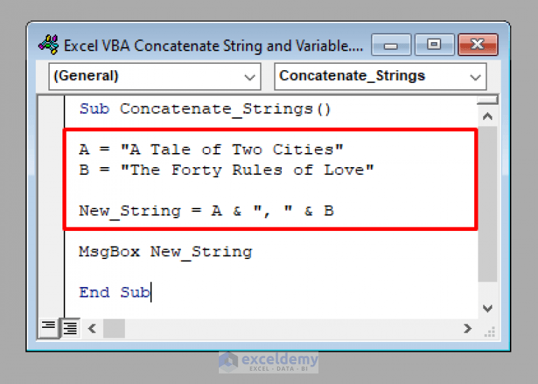 How to Concatenate String and Variable in Excel VBA (A Detailed Analysis)
