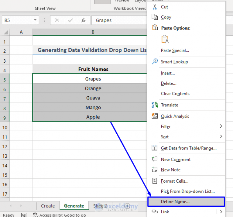 Data Validation Drop Down List with VBA in Excel (7 Applications)