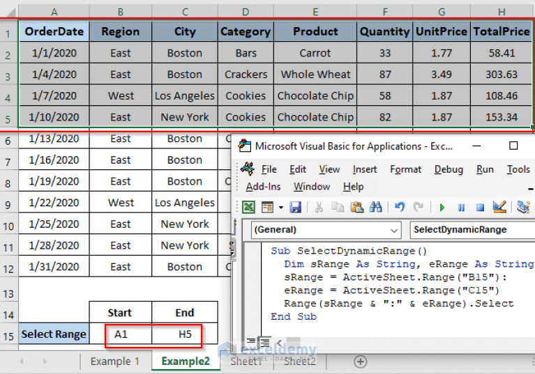 Excel VBA Dynamic Range Based on Cell Value (3 Methods) ExcelDemy