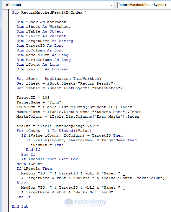 VBA INDEX MATCH Based on Multiple Criteria in Excel (3 Methods)