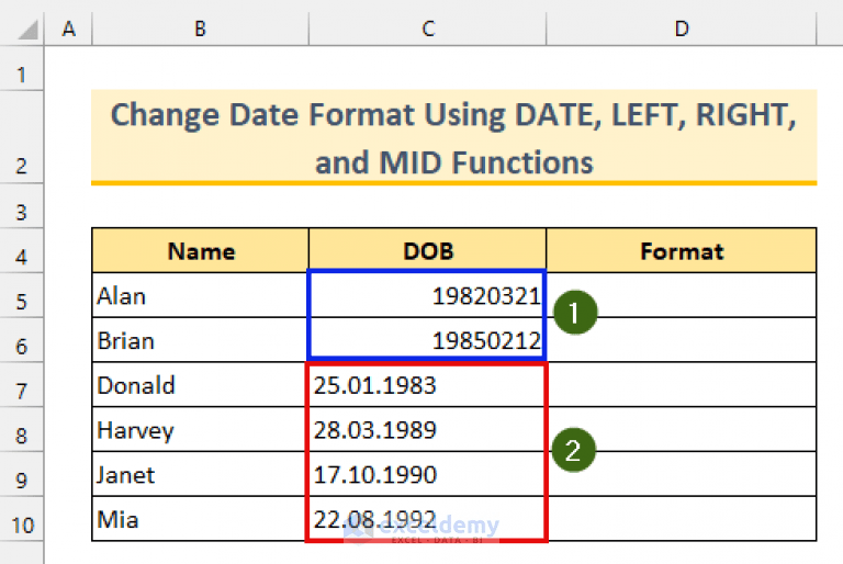 How to Use Formula to Change Date Format in Excel (5 Methods)
