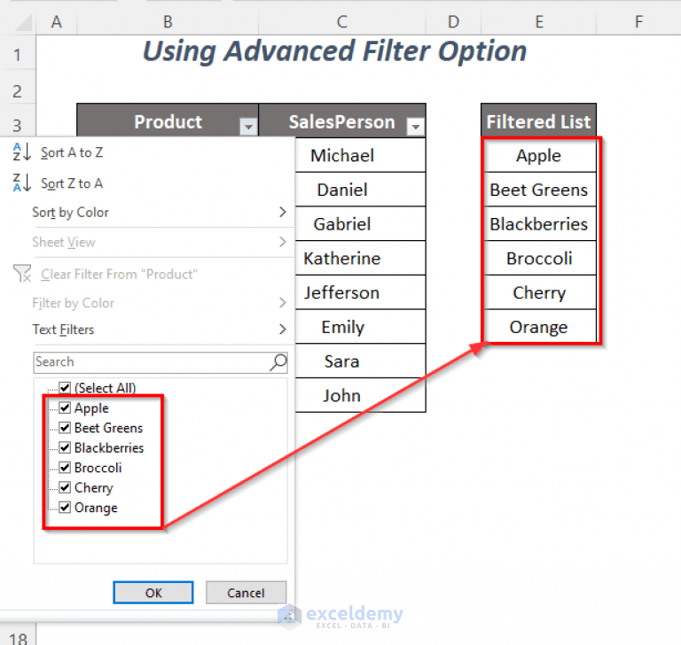 How to Copy Filter DropDown List in Excel (5 Ways) ExcelDemy